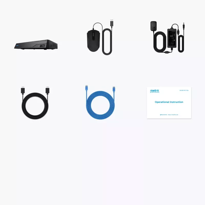 NVR Reolink NVS8(NHD) 8-Kanal PoE NVR, 8 PoE-Anschlüsse, 4K (3840×2160) Unterstützung, H.265, 2×HDD bis zu 12 TB, HDMI/VGA/eSATA