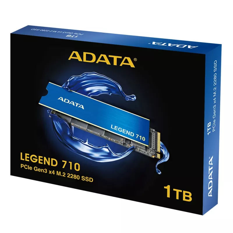 SSD M.2 ADATA LEGEND 710 1 TB PCIe 3.0 NVMe — 2400 MB/s Lesen, 1800 MB/s Schreiben, 3D NAND, 2280