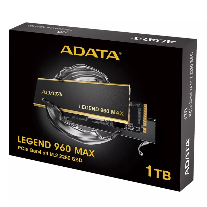 Internes M.2 2280 NVMe SSD ADATA LEGEND 960 MAX 1 TB PCIe 4.0, Lesen 7400 MB/s, Schreiben 6000 MB/s, 3D NAND
