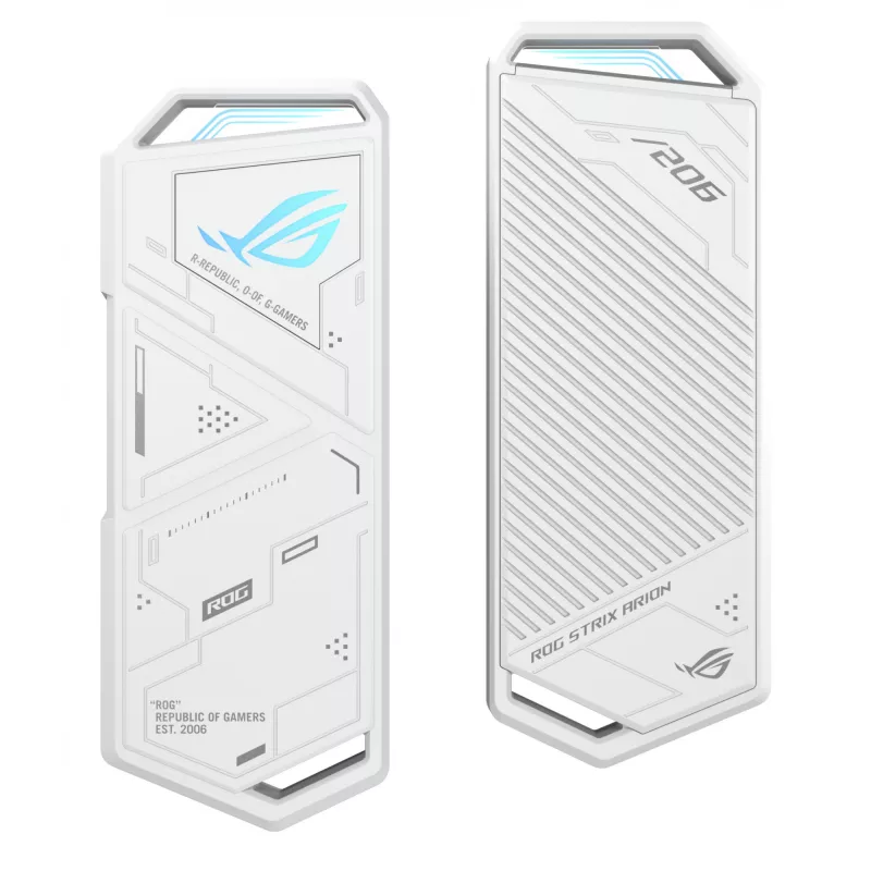 SSD-Gehäuse ASUS ROG Strix Arion White Edition — M.2 PCIe, USB Type-C 10 Gbit/s, für eine SSD
