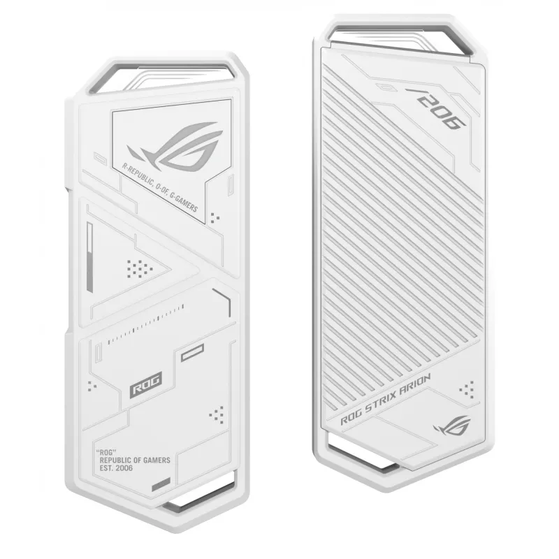 SSD-Gehäuse ASUS ROG Strix Arion White Edition — M.2 PCIe, USB Type-C 10 Gbit/s, für eine SSD
