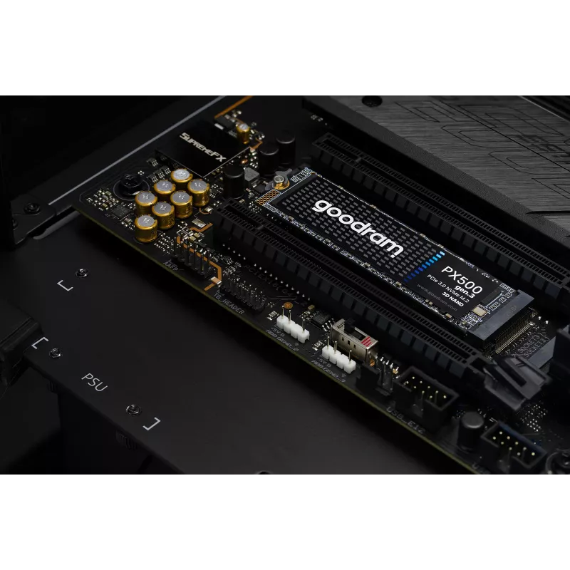 Interne SSD GOODRAM PX500 GEN.3 M.2 1 TB – PCIe 3.0 NVMe, Lesen 3300 MB/s, Schreiben 2700 MB/s, 2280