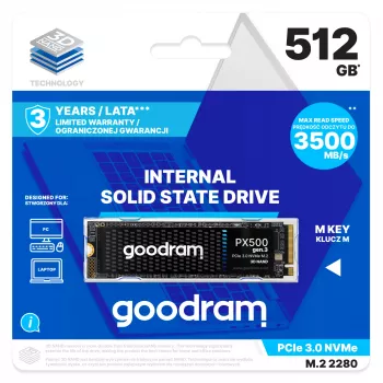 Goodram PX500 GEN.3 SSDPR-PX500-512-80-G3 interne Solid-State-Festplatte 512 GB M.2 PCI Express 3.0 NVMe 3D NAND