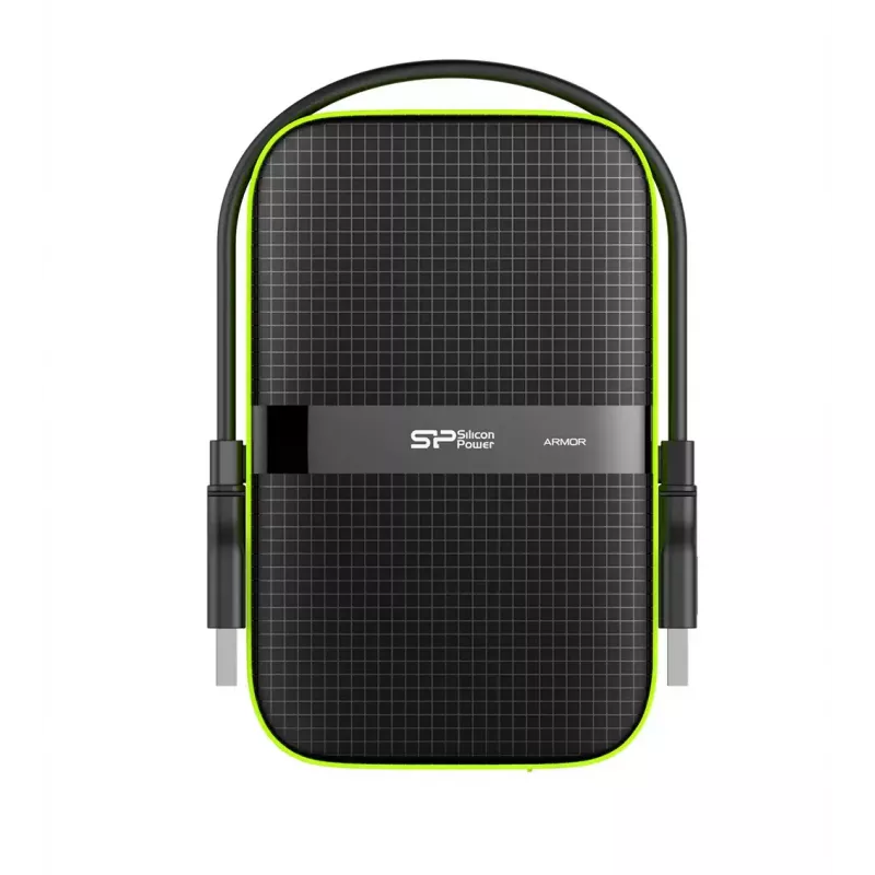 Externe HDD Silicon Power Armor A60 1 TB 2,5 Zoll USB 3.2 Gen 1, stoßfest, AES-256, schwarz