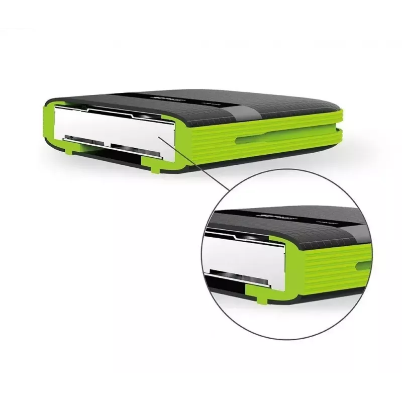 Externe HDD Silicon Power Armor A60 1 TB 2,5 Zoll USB 3.2 Gen 1, stoßfest, AES-256, schwarz
