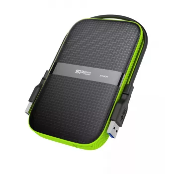 Externe HDD Silicon Power Armor A60 1 TB 2,5 Zoll USB 3.2 Gen 1, stoßfest, AES-256, schwarz