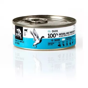 Nassfutter für Katzen 3coty Ente 80 g — vollständige Pastete für ausgewachsene Katzen, Protein 15%, Fett 10%, Feuchtigkeit 72,8%