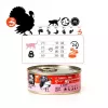 Nassfutter für Katzen 3coty Truthahn mit Krill 80 g — Alleinfuttermittel für ausgewachsene Katzen, 80 g Dose, Protein 19%, Fett 7%