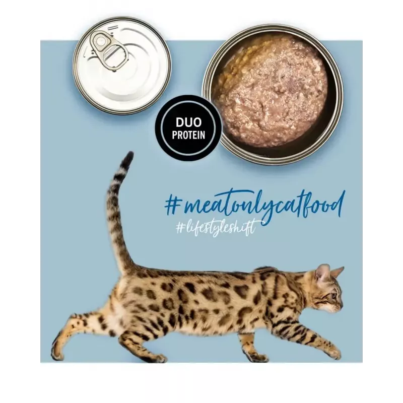 Nassfutter für Katzen 3coty Truthahn mit Huhn 80 g Beutel — Alleinfuttermittel für ausgewachsene Katzen, 19 % Protein, 64,7 % Feuchtigkeit