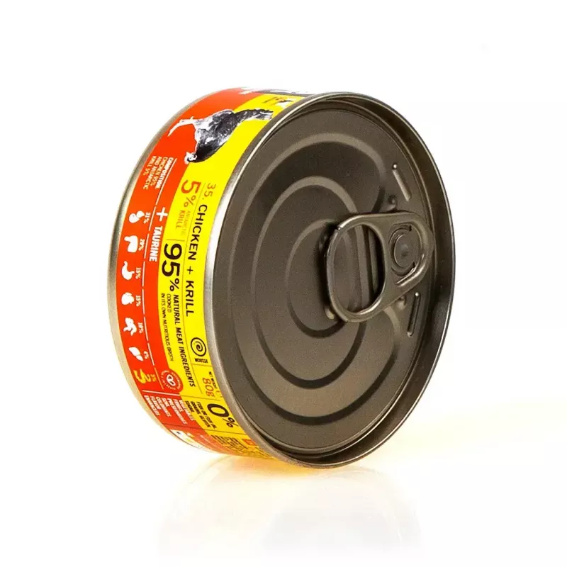 Nassfutter für Katzen 3coty Huhn mit Krill für Kätzchen, 80 g, Alleinfuttermittel, zuckerfrei, gluten- und sojafrei