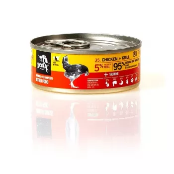 Nassfutter für Katzen 3coty Huhn mit Krill für Kätzchen, 80 g, Alleinfuttermittel, zuckerfrei, gluten- und sojafrei