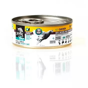 Nassfutter für Katzen 3coty Chicken Struvite care 80 g — Nassfutterbeutel, ausgewachsene Katzen, Huhn, Alleinfutter