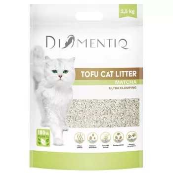 Klumpendes Tofu-Katzenstreu DIAMENTIQ Matcha Ultra, Erbsenfaser, staubfrei, 2,5 kg