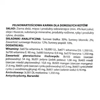 Trockenes Katzenfutter DIVINUS Cat Complete 20 kg — Erhaltungsnahrung für ausgewachsene Katzen, Huhn, 30 % Protein, 12 % Fett