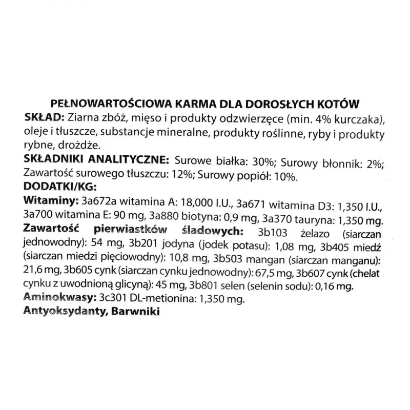 Trockenes Katzenfutter DIVINUS Cat Complete 20 kg — Erhaltungsnahrung für ausgewachsene Katzen, Huhn, 30 % Protein, 12 % Fett