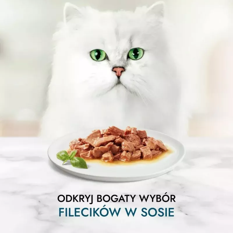 Nassfutter für Katzen Purina Nestlé GOURMET Perle Mini Filets in Sauce, Beutel 60 x 85 g, ausgewachsene Katzen, 80% Feuchtigkeit