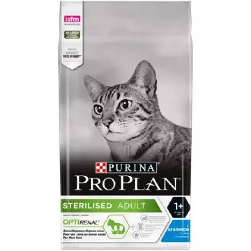 Trockenfutter für Katzen Purina Pro Plan Sterilised OPTIrenal Adult Rabbit 1,5 kg – Nierenunterstützung, 41 % Protein, 12 % Fett