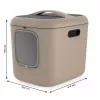 Katzentoilette Rotho Biala XL Cappuccino — Katzentoilette aus Kunststoff mit Kohlefilter, Aufhängeloch, 499×614×576 mm, 2,5 kg