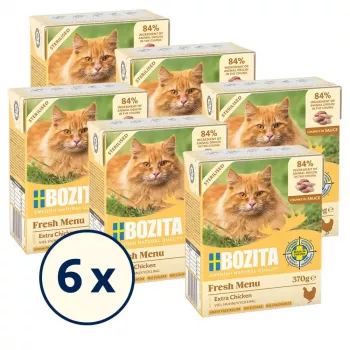 Nassfutter für Katzen BOZITA Fresh Menu Chicken 370 g — ausgewachsen, alle Rassen, gewichtskontrollierende Rezeptur