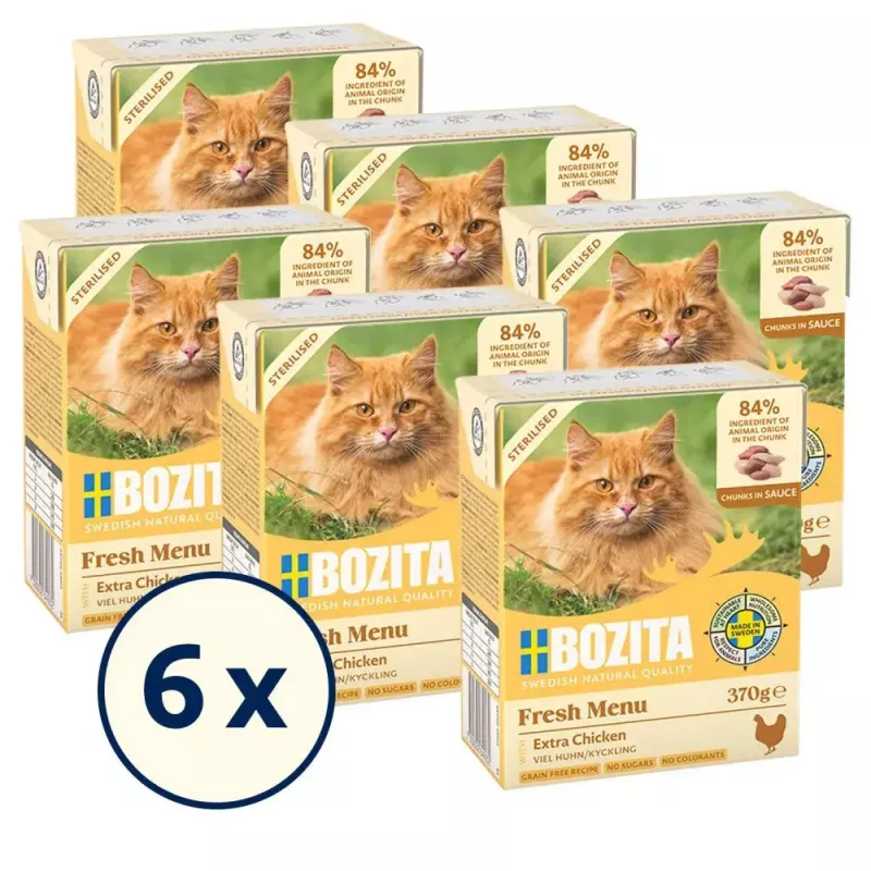 Nassfutter für Katzen BOZITA Fresh Menu Chicken 370 g — ausgewachsen, alle Rassen, gewichtskontrollierende Rezeptur
