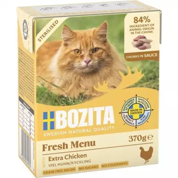 Nassfutter für Katzen BOZITA Fresh Menu Chicken 370 g — ausgewachsen, alle Rassen, gewichtskontrollierende Rezeptur