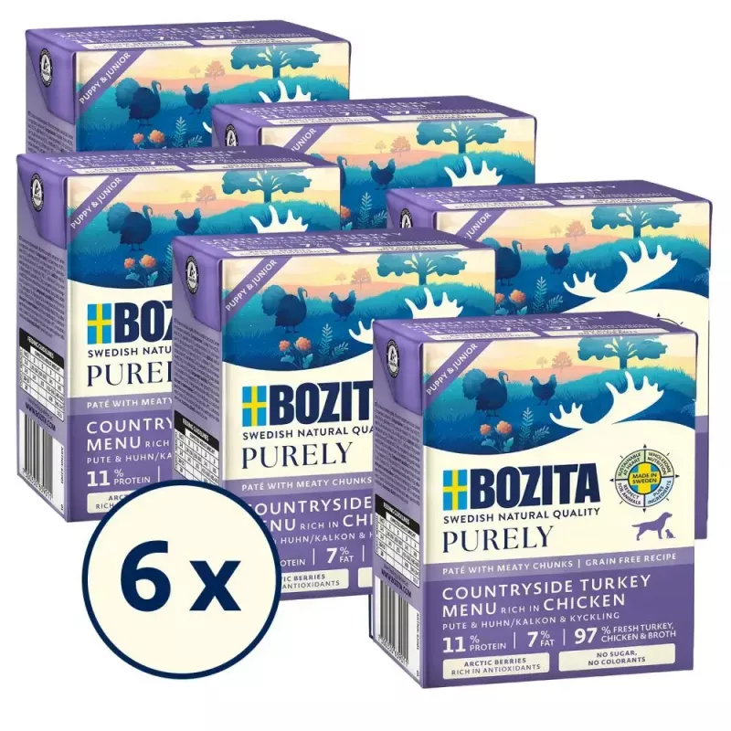 Bozita Purely Paté Duoprotein Junior Nassfutter für Hunde mit Huhn und Truthahn, 370 g