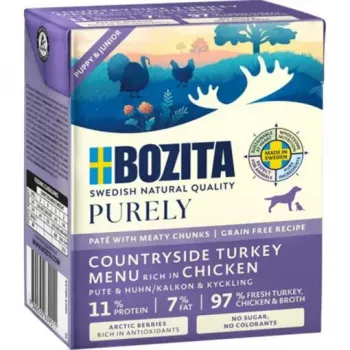 Bozita Purely Paté Duoprotein Junior Nassfutter für Hunde mit Huhn und Truthahn, 370 g