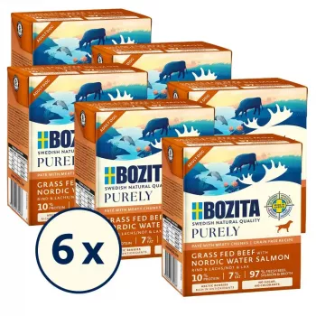 BOZITA Purely Nassfutter für Hunde Rind & Lachs Adult 370 g, getreidefrei, für alle Rassen