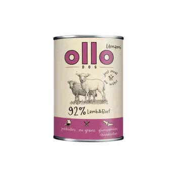 Nassfutter für Hunde OLLO Umami Lamm und Rind 850 g — ausgewachsen, getreidefrei, gluten- und sojafrei