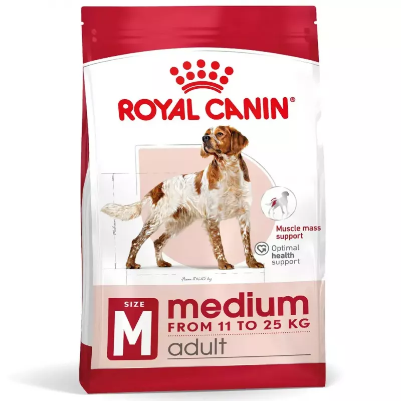 Trockenfutter für Hunde Royal Canin Medium Adult – Huhn & Schwein, 4 kg; Protein 25 %, Fett 14 %