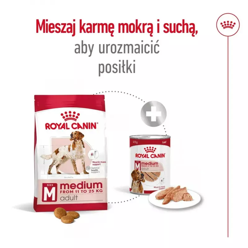 Trockenfutter für Hunde Royal Canin Medium Adult – Huhn & Schwein, 4 kg; Protein 25 %, Fett 14 %