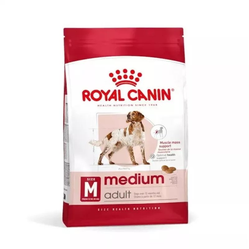 Trockenfutter für Hunde Royal Canin Medium Adult – Huhn & Schwein, 4 kg; Protein 25 %, Fett 14 %