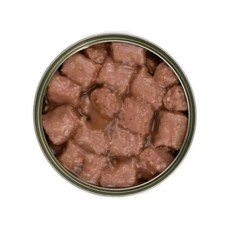 Nassfutter für Hunde TufTuf Fleischige Stücke mit Geflügel 1,25 kg — vollwertiges Futter für ausgewachsene Hunde in Dosen, 7 % Protein, 81,5 % Feuchtigkeit
