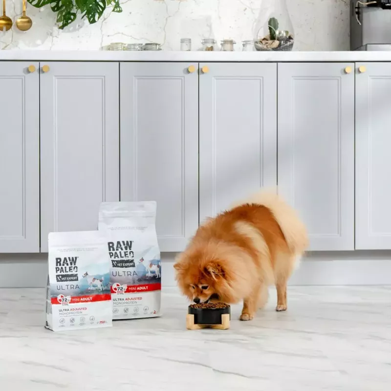 VETEXPERT RAW PALEO Ultra Mini Adult Rind, Trockenfutter für Hunde, 2 kg