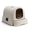 Geschlossene Katzentoilette Curver 198849, Technopolymer, creme, abnehmbarer Deckel, 385×510×395 mm