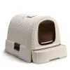 Geschlossene Katzentoilette Curver 198849, Technopolymer, creme, abnehmbarer Deckel, 385×510×395 mm