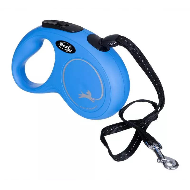 Rollleine Flexi New Classic S — Schnur, 5 m, Einzelleine, blau, max. Belastung 12 kg