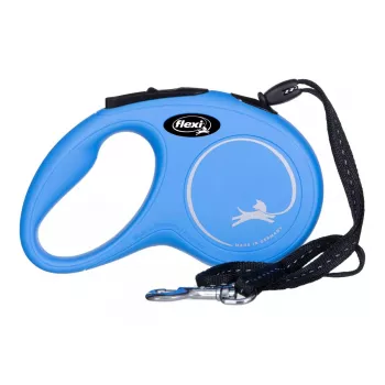 Rollleine Flexi New Classic S — Schnur, 5 m, Einzelleine, blau, max. Belastung 12 kg