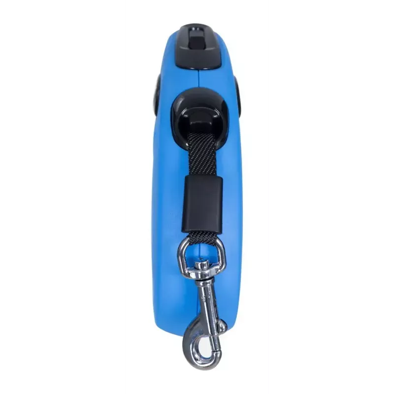 Rollleine Flexi New Classic S, Schnurleine, 5 m Länge, für kleine Hunde 5–10 kg, max. Belastung 15 kg, blau