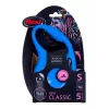 Rollleine Flexi New Classic S, Schnurleine, 5 m Länge, für kleine Hunde 5–10 kg, max. Belastung 15 kg, blau