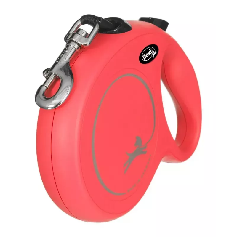 Flexi New Classic Rollleine 5 m, schwarzes Nylonband, für große Rassen bis 50 kg