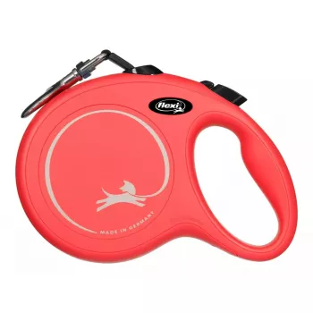 Flexi New Classic Rollleine 5 m, schwarzes Nylonband, für große Rassen bis 50 kg
