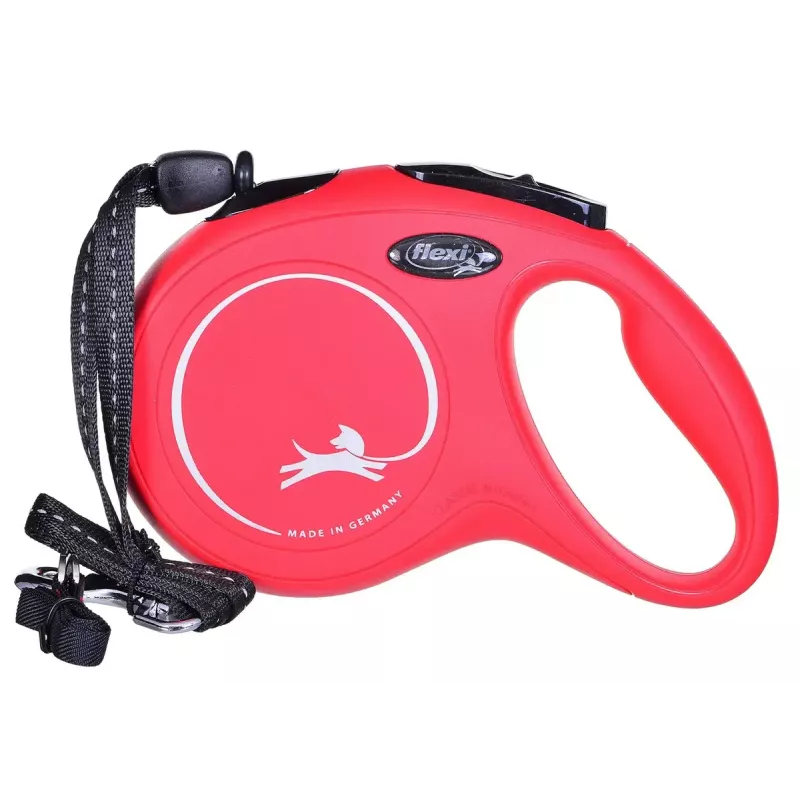 Rollleine Flexi New Classic M, Schnurleine, mittlere Größe, 8 m, max. Belastung 20 kg, schwarz
