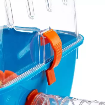 Käfig FERPLAST Combi 2 für Hamster, Blau Transparent, B795×T295×H263 mm, Technopolymer