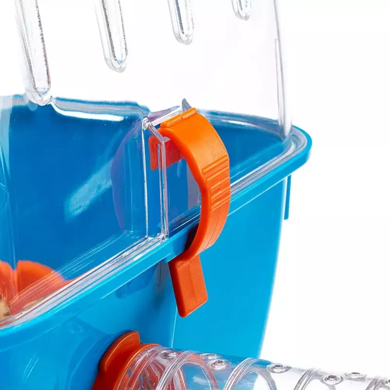 Käfig FERPLAST Combi 2 für Hamster, Blau Transparent, B795×T295×H263 mm, Technopolymer
