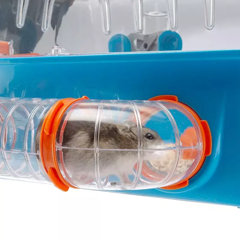 Käfig FERPLAST Combi 2 für Hamster, Blau Transparent, B795×T295×H263 mm, Technopolymer