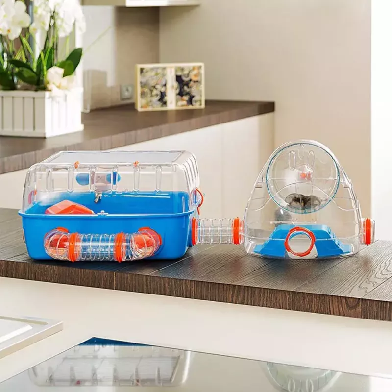 Käfig FERPLAST Combi 2 für Hamster, Blau Transparent, B795×T295×H263 mm, Technopolymer