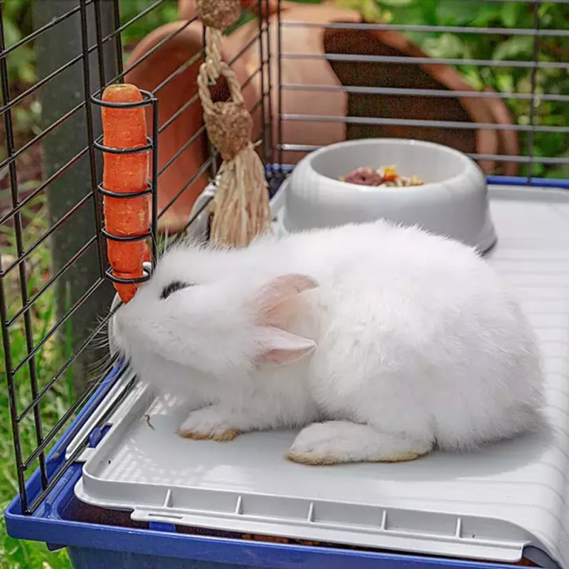 Käfig FERPLAST Rabbit 120 Blau — Metall- und Kunststoffkäfig für Kaninchen 1180×585×495 mm, für Kaninchen 5–9,9 kg