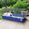 Käfig FERPLAST Rabbit 120 Blau — Metall- und Kunststoffkäfig für Kaninchen 1180×585×495 mm, für Kaninchen 5–9,9 kg