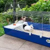 Käfig FERPLAST Rabbit 120 Blau — Metall- und Kunststoffkäfig für Kaninchen 1180×585×495 mm, für Kaninchen 5–9,9 kg